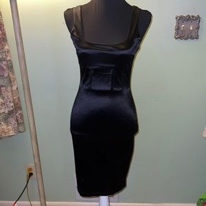 Bodycon black satin midi dress never worn